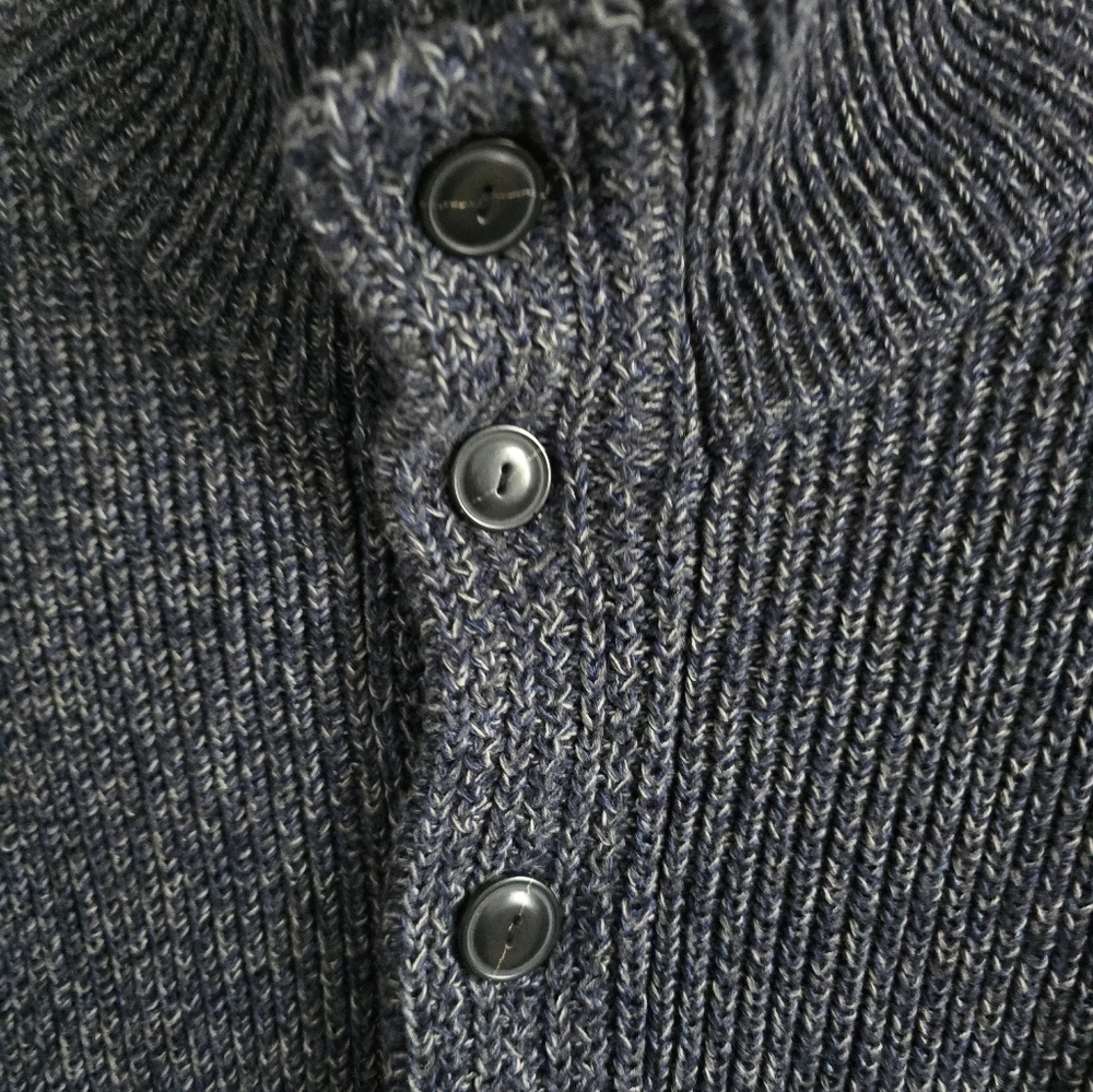 J Crew Marled cotton mockneck cardigan sweater Large - Picture 7 of 12